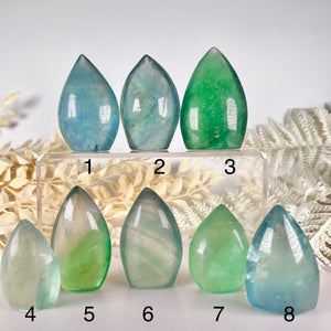 Blue Green Fluorite Flame Carving