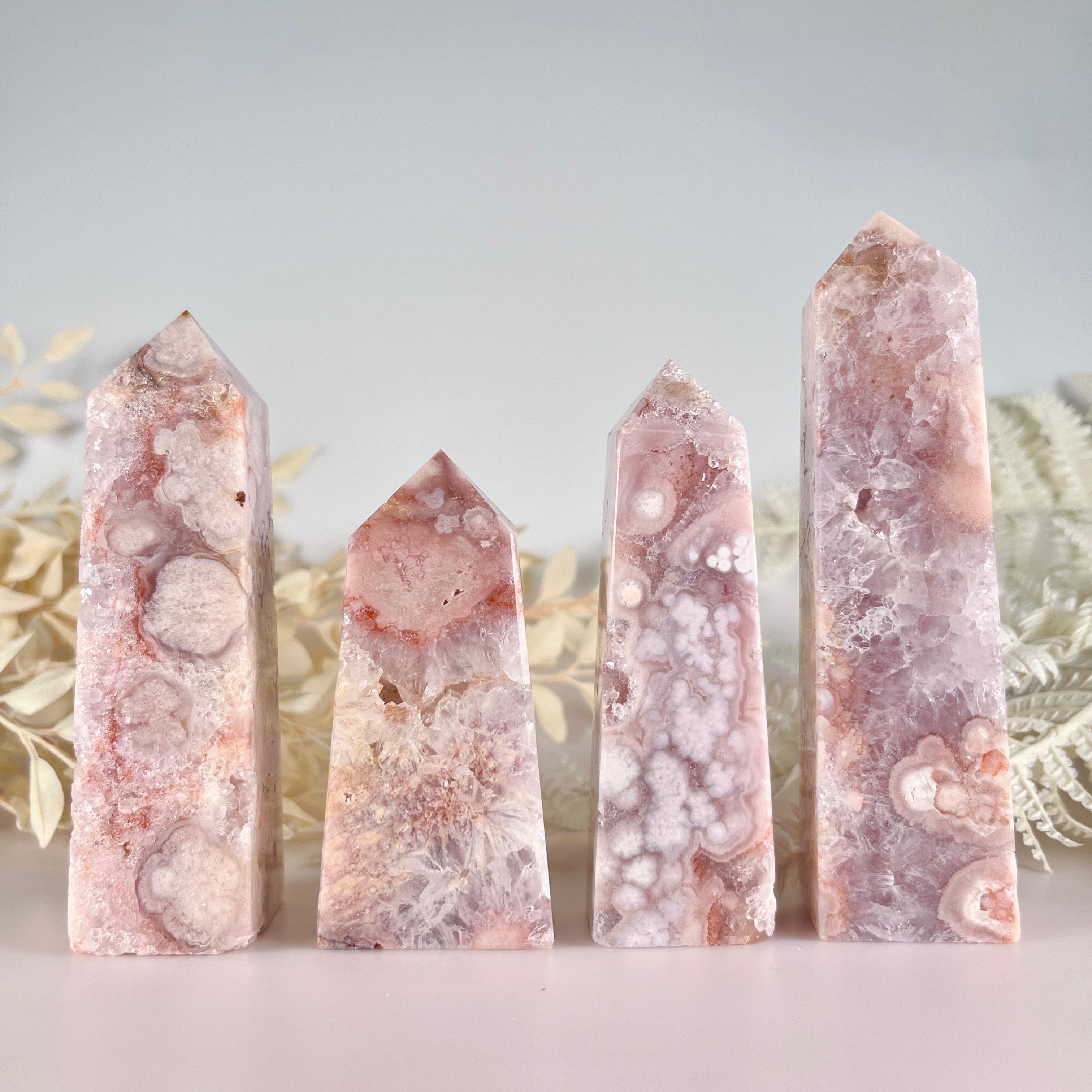 Pink Amethyst x Flower Agate Tower (S)