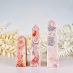 Load image into Gallery viewer, Pink Amethyst x Flower Agate Tower (E)
