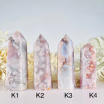 Load image into Gallery viewer, Blue Flower Agate x Quartz Tower (K)
