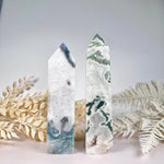 Load image into Gallery viewer, Moss Agate Druzy Statement Tower (C)

