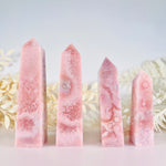 Load image into Gallery viewer, Pink Amethyst x Quartz Tower (O)
