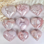 Load image into Gallery viewer, Pink Amethyst Flower Heart Carving
