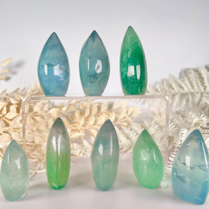Blue Green Fluorite Flame Carving